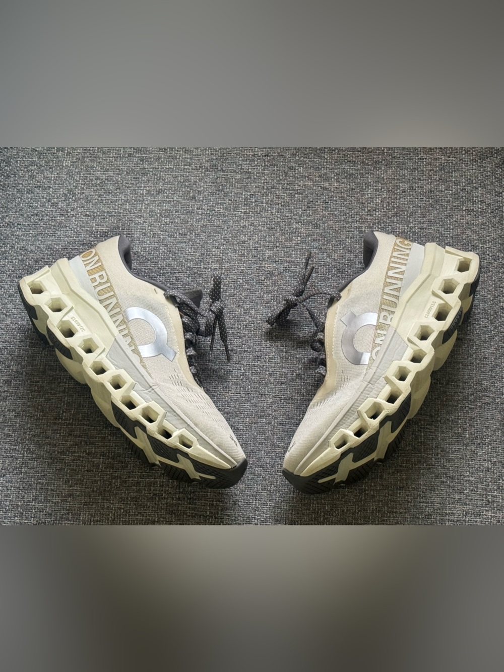 On Running Beige/Tan Cloudrunner Athletic Running Shoes